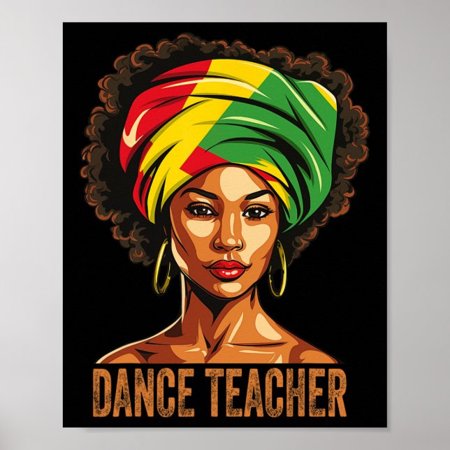 Póster Profesora de danza de historia negra afroamericana (Frente)
