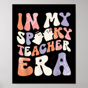 Póster Profesora de diversión retro Halloween, muy amable