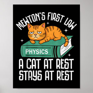 Póster Profesora de Física de Gato divertida en Primera L