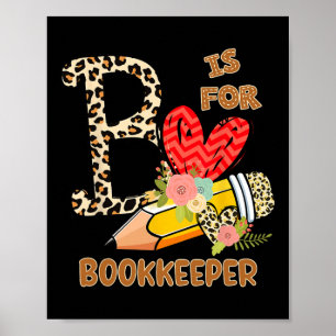 Póster Profesora De Flores Leopard, Librera Del Día De La
