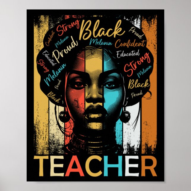 Póster Profesora de Historia Negra Mujeres afroamericanas (Frente)