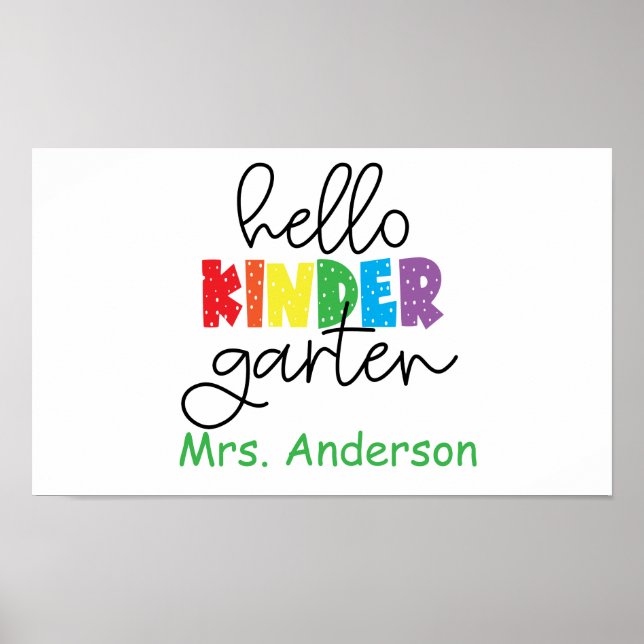Póster Profesora de kindergarten Poster en aula (Frente)