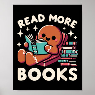 Póster Profesora de navidades leen más libros mujeres div