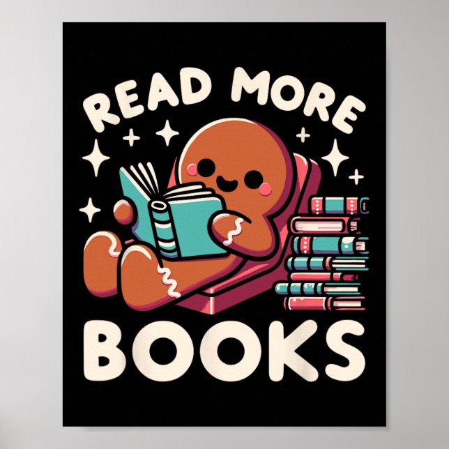 Póster Profesora de navidades leen más libros mujeres div (Frente)