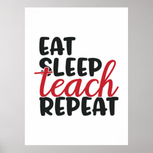 Póster Profesora de Regalos   Comer repetición de teach d