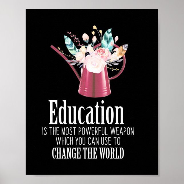 Póster Profesora de Regalos | La educación cambia el mund (Frente)