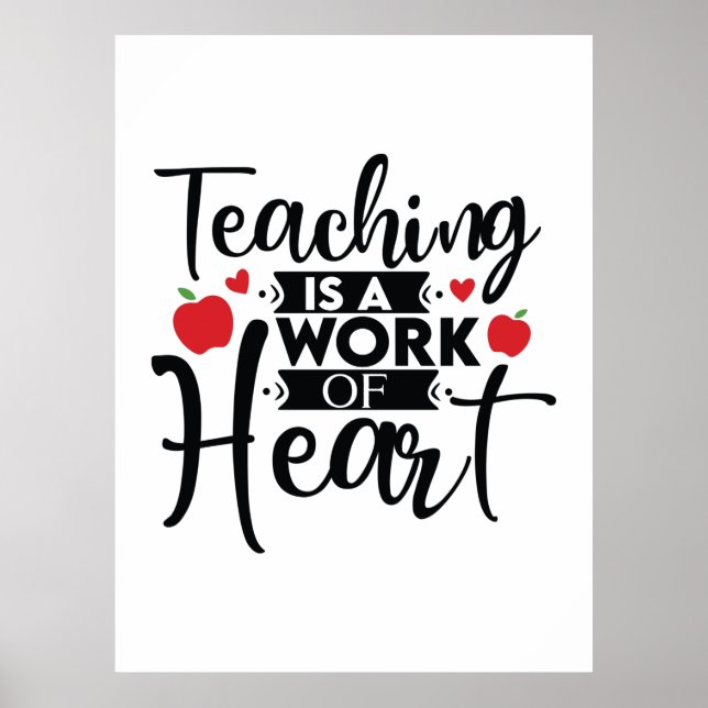 Póster Profesora de Regalos | La Enseñanza Es Un Trabajo  (Frente)