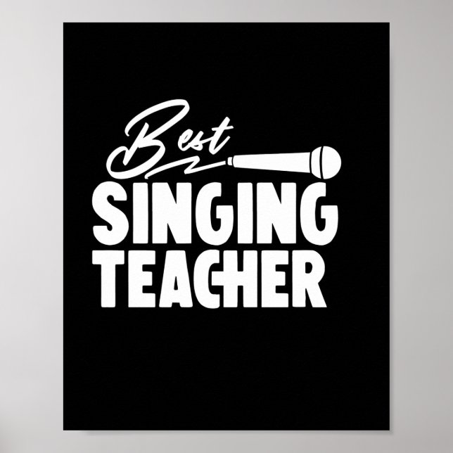 Póster Profesora de Regalos | Mejor profesor de canto (Frente)