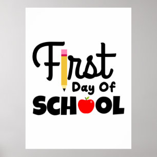 Póster Profesora de Regalos   Primer Día De La Escuela