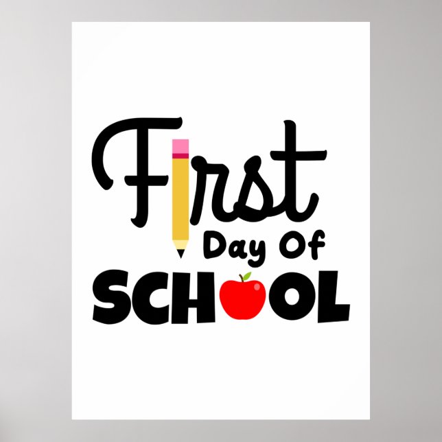 Póster Profesora de Regalos | Primer Día De La Escuela (Frente)