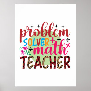 Póster Profesora de Regalos Profesor de matemáticas par