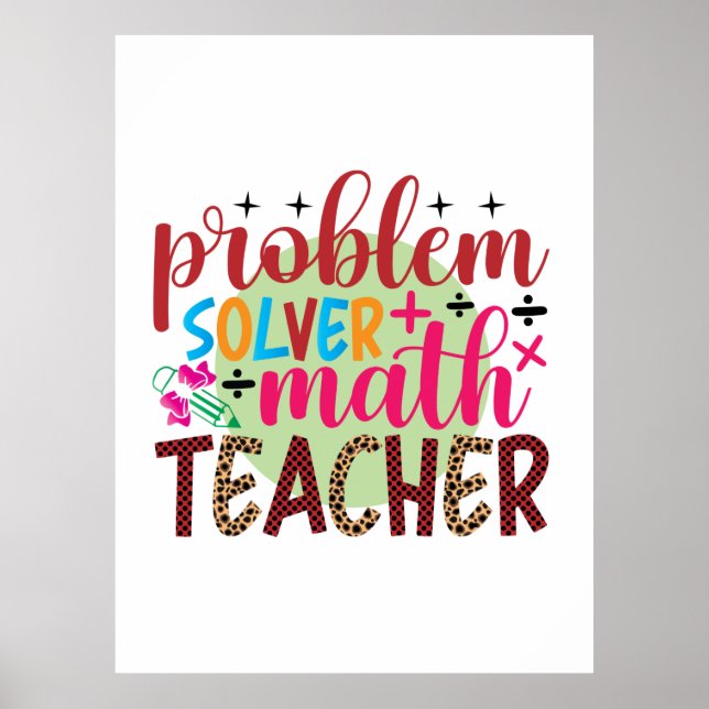 Póster Profesora de Regalos | Profesor de matemáticas par (Frente)