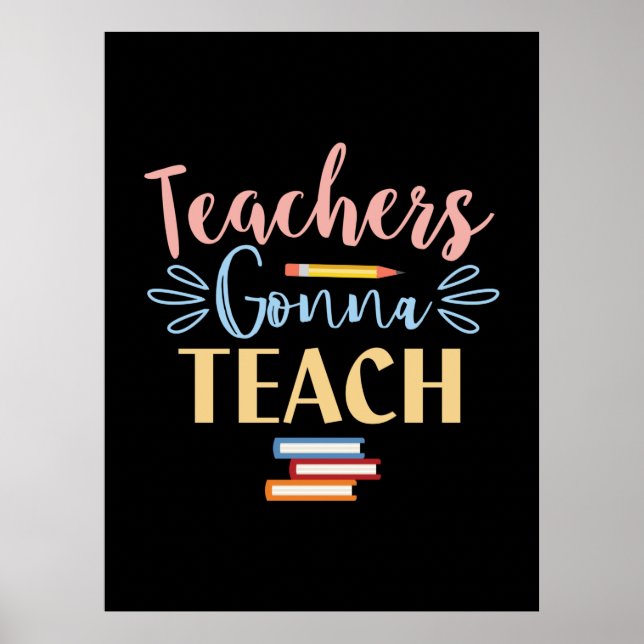 Póster Profesora de Regalos | Profesores Enseñarán (Frente)