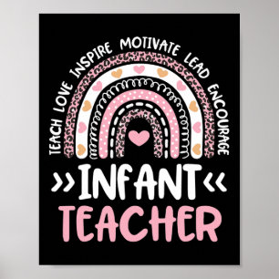 Póster Profesora infantil Cute Tie Dye Rainbow Heart Dayc