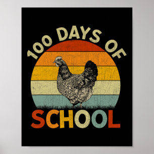 Póster Profesores de Chicas Retro 100 días de escuela