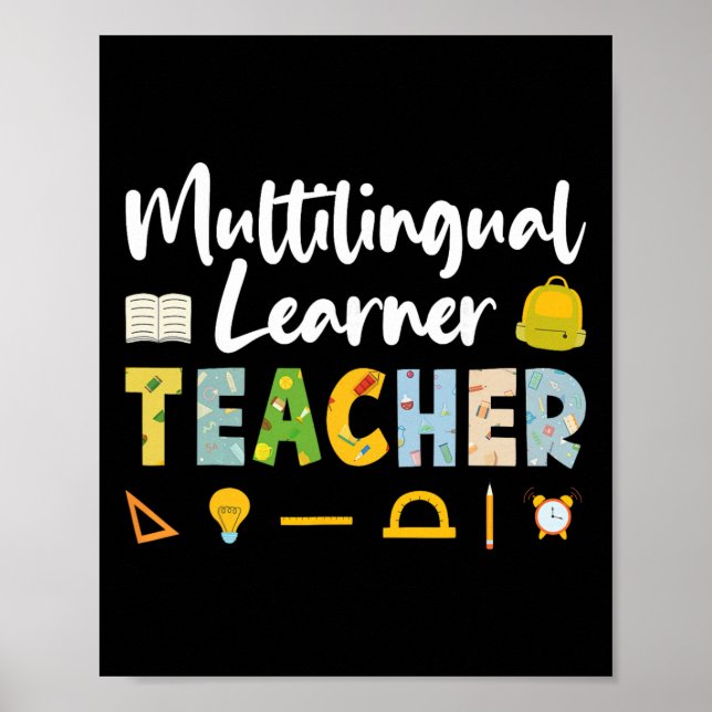 Póster Profesores de estudiantes multilingües - Educador  (Frente)
