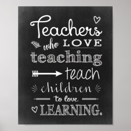 Póster Profesores de pizarra que aman la enseñanza