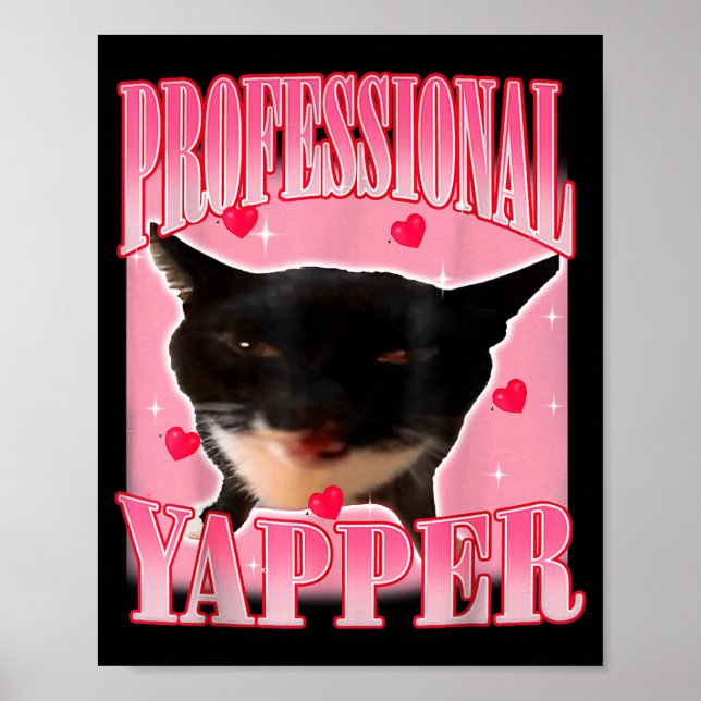 Póster Professional Yapper Cat Funny Oddly Specific Dank  (Frente)