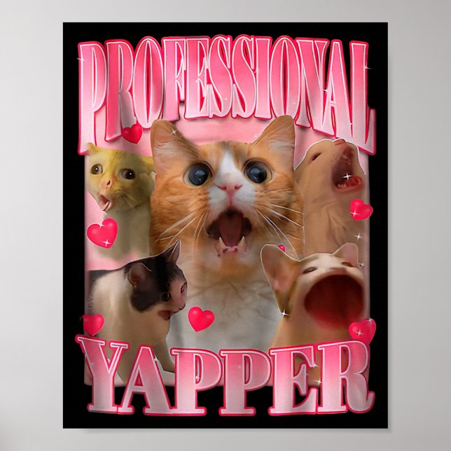 Póster Professional Yapper Cat Funny Oddly Specific Dank  (Frente)