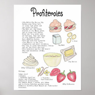 Póster Profiteroles-Rezept