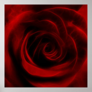 Póster Profundidad de amor de la Rosa Roja