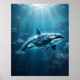 Póster Profundidades Azules Árticas de Orca Océano
