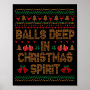 Póster Profundo en suéter feo de Navidad a juego para par