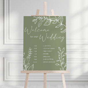 Póster Programa Boda de Flores Sage Boho