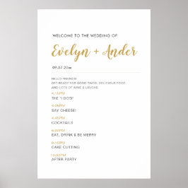 Póster Programa de bienvenida y cronología para Bodas min