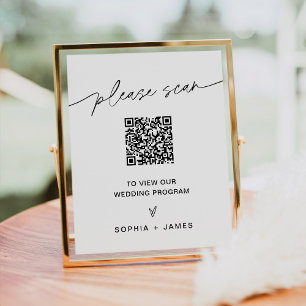Póster Programa de Boda con Código QR EVERLEIGH