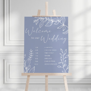 Póster Programa de Boda de Flores Periwinkle