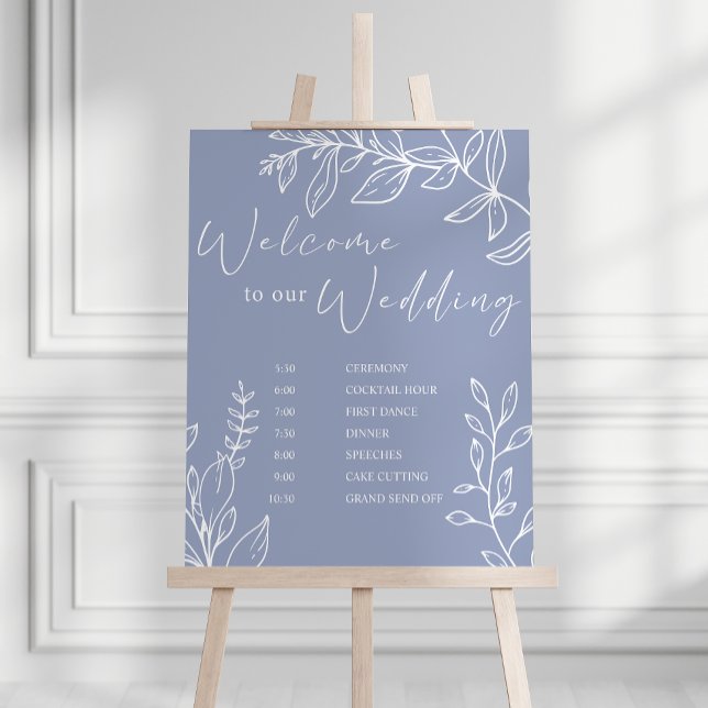 Póster Programa de Boda de Flores Periwinkle (Subido por el creador)