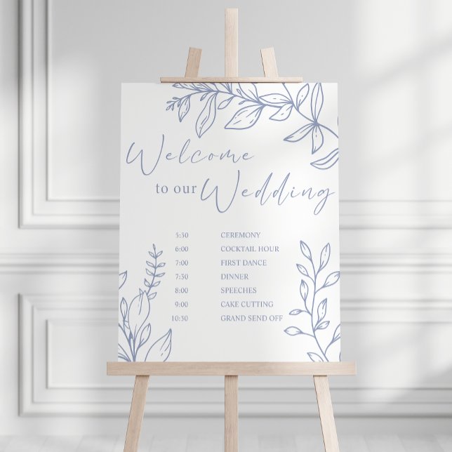 Póster Programa de Boda de Flores Periwinkle (Subido por el creador)