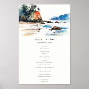 Póster Programa de Boda en Ruby Beach Olympic National Pa