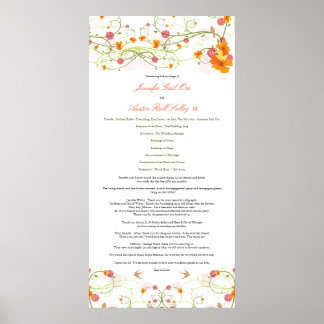 Póster Programa de Boda Floral de Hibisco Amarillo y Golo
