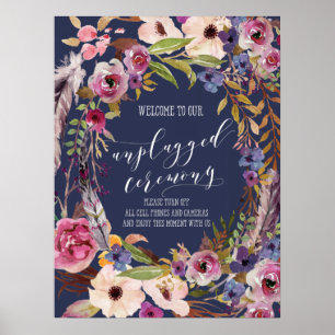Póster Programa de Boda Rústica Letrero de la Fiesta de B