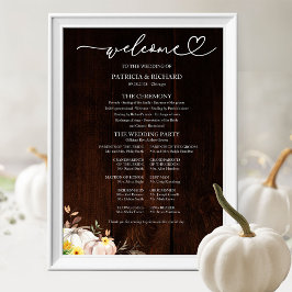 Póster Programa de Bodas de Girasoles y Calabazas de Otoñ