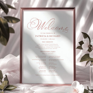 Póster Programa de Ceremonia de Boda Caligrafía Elegante