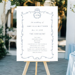 Póster Programa de Ceremonia de Boda Clásico Moderno Fran