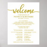 Programa de Ceremonia de Boda con Caligrafía Simpl