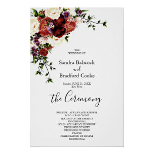 Póster Programa de Ceremonia de Boda de Eucalyptus Floral