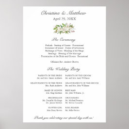 Póster Programa de Ceremonia de Boda Elegante | Jardín An
