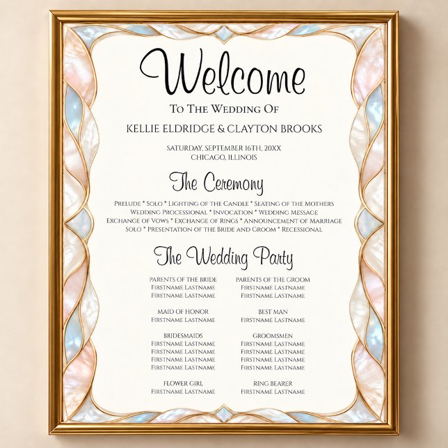 Póster Programa de Ceremonia de Boda en Vidrio Emplomado (Subido por el creador)