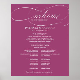 Póster Programa de Ceremonia de boda Junta Cassis Rosa