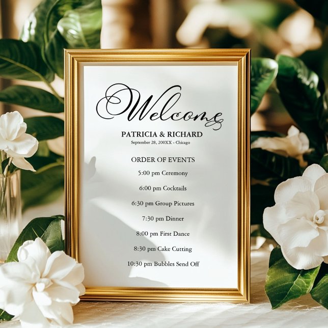 Póster Programa de Cronograma de Orden de Eventos de Boda (Subido por el creador)