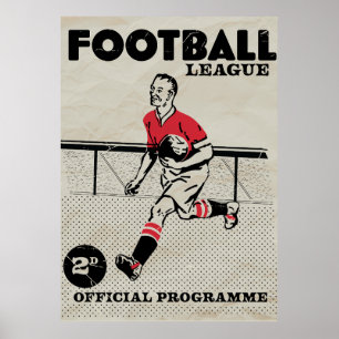 Póster Programa de fútbol antiguo