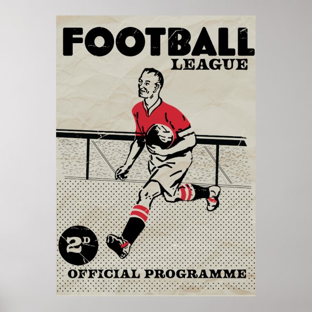 Póster Programa de fútbol antiguo (Frente)