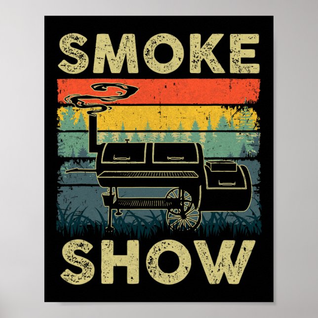 Póster Programa De Humo Funny Bbq Fumador De Parrilladas  (Frente)