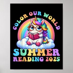 Póster Programa de lectura de color Nuestro Mundo Verano
