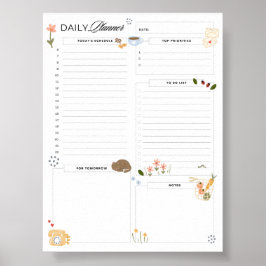 Póster Programa diario de una página de inicio cómodo par